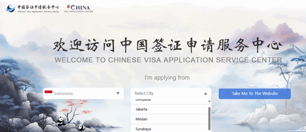 cara apply visa china 