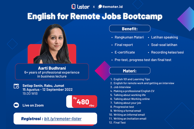 English for Remote Jobs Bootcamp Lister