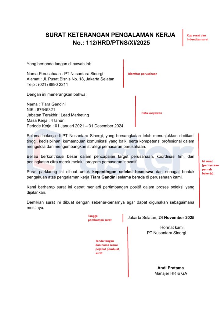 surat parklaring - surat pengalaman kerja