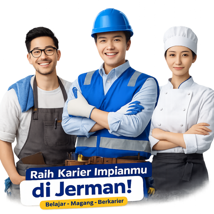 Ilustrasi peserta Bimbingan Ausbildung Jerman online bersama tutor Lister