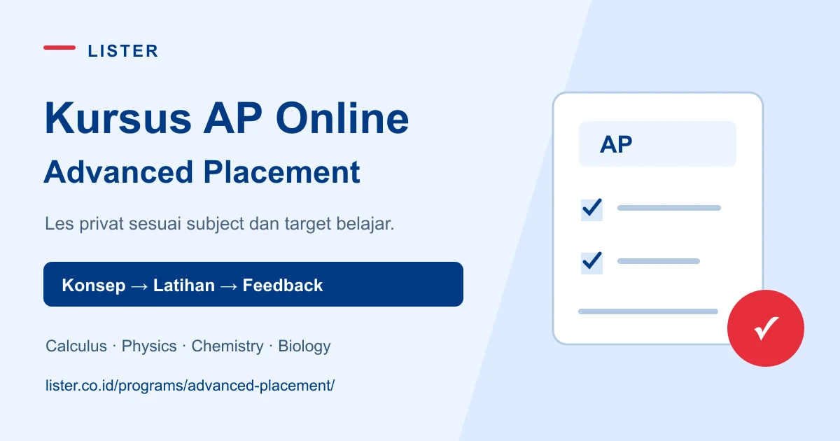 Ilustrasi kursus AP online Lister: Advanced Placement, latihan subject dan feedback tutor